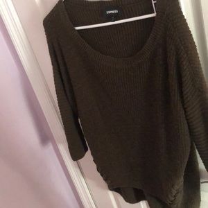 Olive green oversized sweater from express